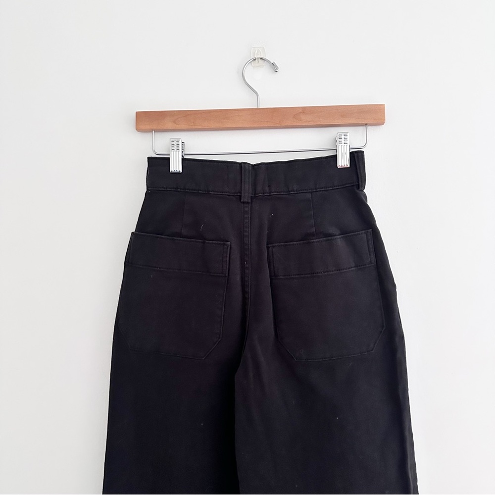 NWT Everlane The Organic Wide Leg Pant in Black Size 00 - Picture 7 of 8